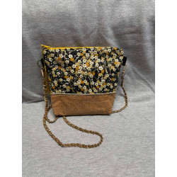 Sac chic bandoulière à fleurs jaune